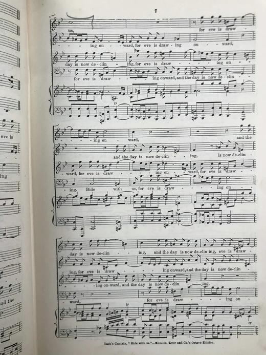 1929年 巴赫《与我们同在》康塔塔英译本乐谱 布脊精装16开 商品图4