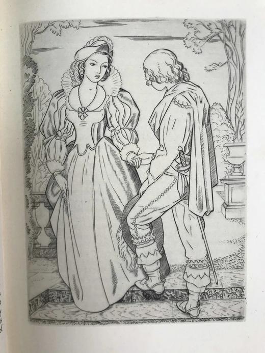 金鸡出版社限量500册！1938年 戈蒂埃《莫班小姐》 约翰·巴克兰·莱特8幅版画插图 皮脊精装16开 商品图5