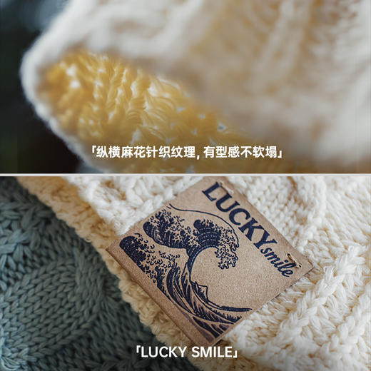 马登白色针织镂空编织毛线渔夫帽大头围圆顶水桶立体盆帽子女士春 商品图2