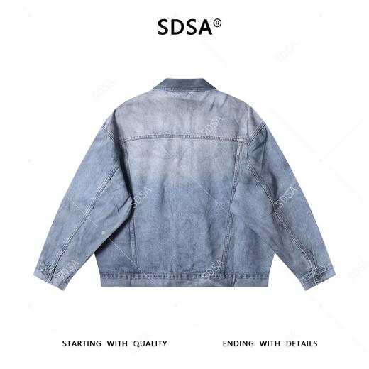 SDSA秋冬新款痞帅男装时尚做旧磨破多口袋翻领牛仔夹克外套百搭 商品图5