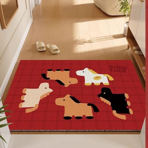 【马年新年地毯】入户门地垫2026新年进门脚垫 玄关防滑垫家用门口耐脏丝圈地垫 商品图2