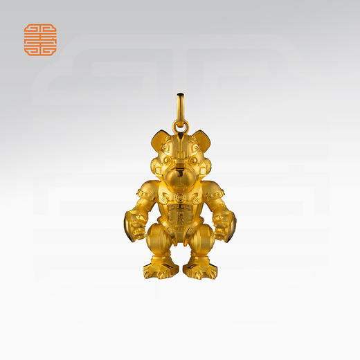 玺匠金铺《足金生肖机甲之狗》足金9999 吊坠项链生日礼物 商品图1