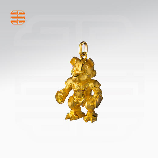 玺匠金铺《足金生肖机甲之狗》足金9999 吊坠项链生日礼物 商品图2
