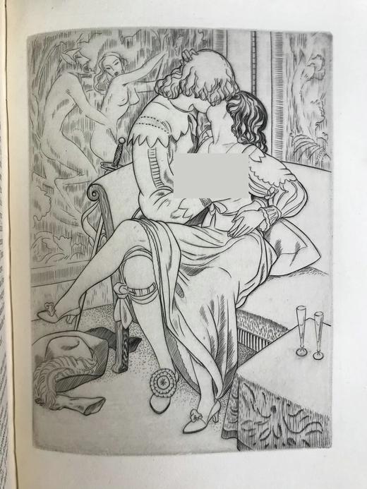 金鸡出版社限量500册！1938年 戈蒂埃《莫班小姐》 约翰·巴克兰·莱特8幅版画插图 皮脊精装16开 商品图6