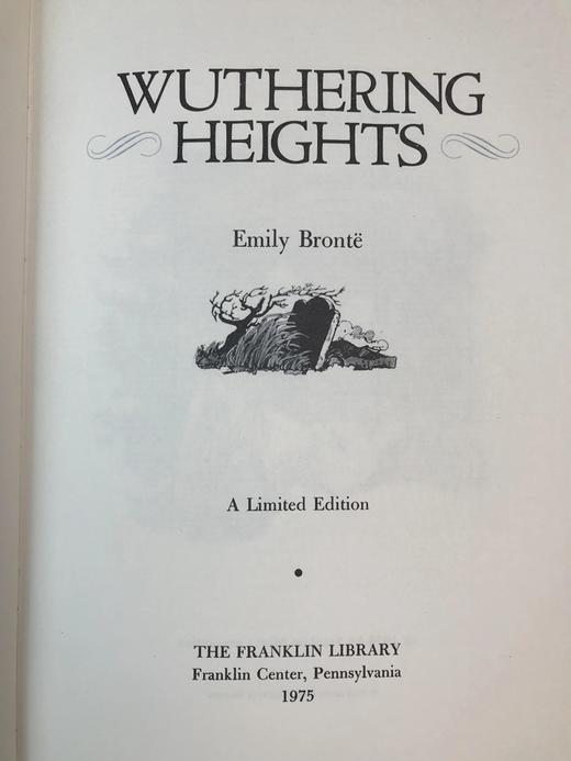 限量版！艾米莉・勃朗特《呼啸山庄》配插图 富兰克林图书馆豪华皮装本 商品图2