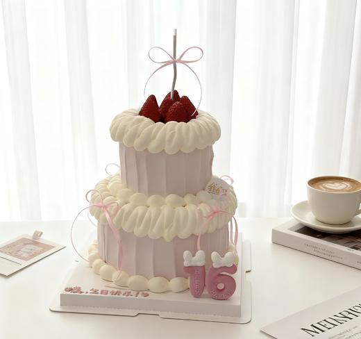 ins粉草莓双层蛋糕 -低糖处理无添加 商品图0