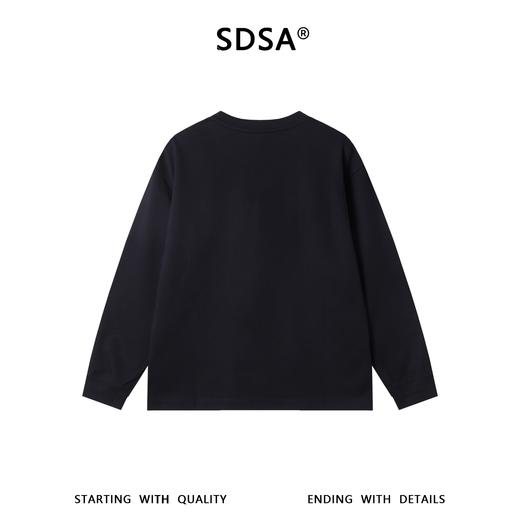 88191SDSA秋冬新款痞帅男装潮牌纯色拼接设计圆领长袖T恤百搭时尚上衣 商品图5