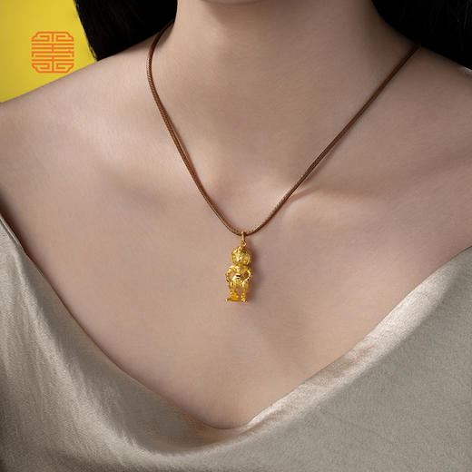 玺匠金铺《足金生肖机甲之蛇》足金9999 吊坠项链生日礼物 商品图6