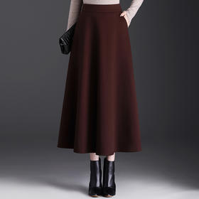 冬款高腰垂感修身通勤时尚A字裙简约显瘦MYX25112