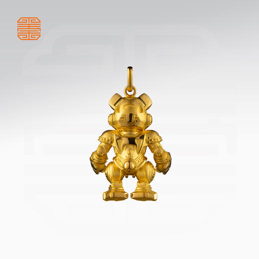 玺匠金铺《足金生肖机甲之狗》足金9999 吊坠项链生日礼物 商品图3