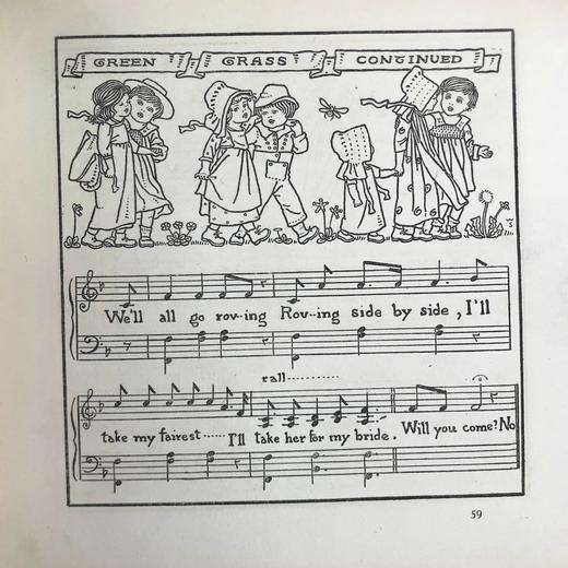 1894年 儿童歌唱游戏乐谱集 70页精美插图 布面精装18开 商品图6