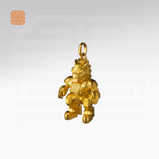 玺匠金铺《足金生肖机甲之马》足金9999 吊坠项链生日礼物 商品图2