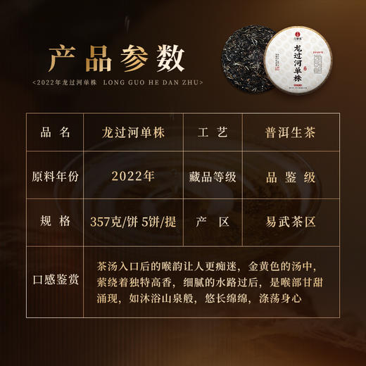 【龙过河单株】2022年倚邦·龙过河单株,涅槃重生的百年贡茶古茶山佳品,357克/饼 商品图1