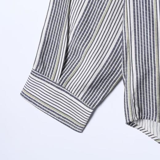 25362SDSA男士秋冬新款痞帅男装韩版撞色条纹坠感长袖衬衫百搭宽松潮 商品图4