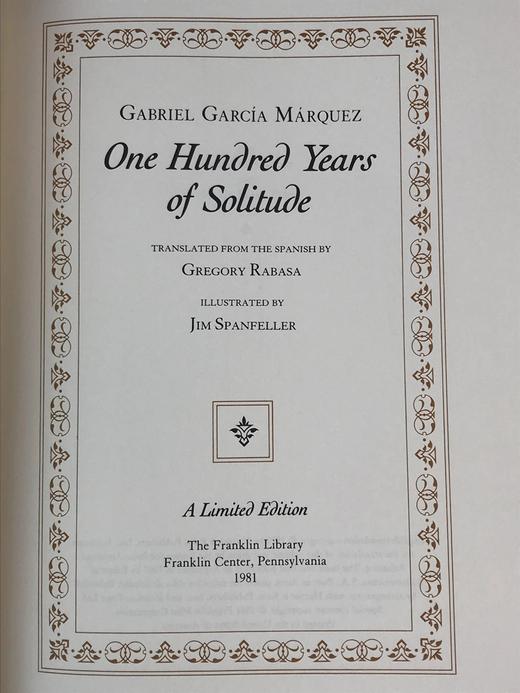 限量版！加西亚・马尔克斯《百年孤独》 配插图 富兰克林图书馆豪华皮装本 商品图2