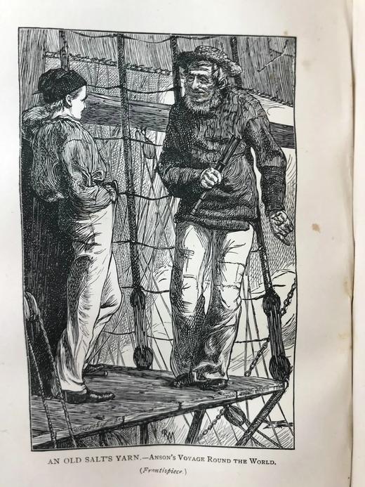 1879年 德雷克与丹彼尔《环球航行记》 2幅插图 漆布精装32开 商品图7