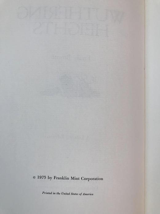 限量版！艾米莉・勃朗特《呼啸山庄》配插图 富兰克林图书馆豪华皮装本 商品图3