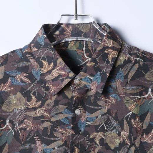 3543SDSA男士秋冬新款痞帅男装简约时尚碎花印花长袖衬衫百搭复古衬衣 商品图2