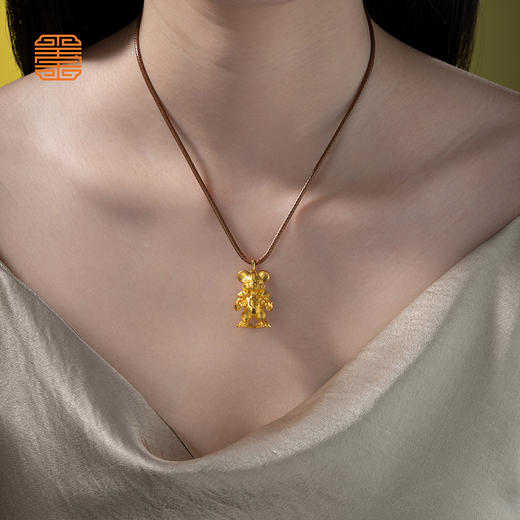 玺匠金铺《足金生肖机甲之鼠》足金9999 吊坠项链生日礼物 商品图6