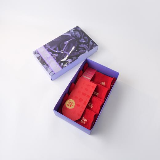 西子/100棉红色袜子新年本命结婚男袜女袜送礼套盒/WZKX0065 商品图0