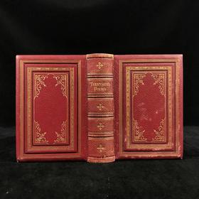 特装本！1878年 丁尼生作品集 1幅肖像插图 全真皮精装32开