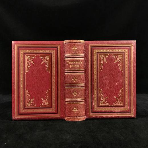 特装本！1878年 丁尼生作品集 1幅肖像插图 全真皮精装32开 商品图0