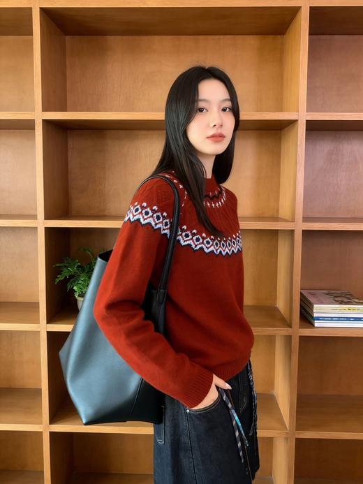 定位织费尔岛100%绵羊毛毛衣 商品图3