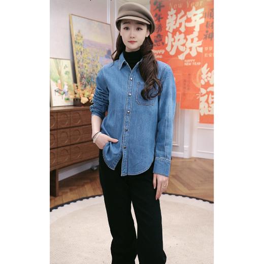 火桐hooton 2026春季新款醋酸莱赛尔牛仔衬衫 商品图2