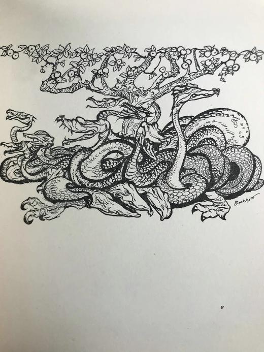 约20世纪早期 菲尔波茨《一碟苹果》 鬼才拉克姆3幅彩色7幅黑白插图 漆布精装32开 商品图11