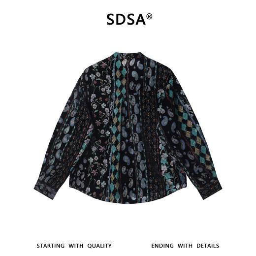 26CS06SDSA男士秋冬新款痞帅男装潮牌植绒植绒花卉立领长袖衬衫百搭休闲 商品图5