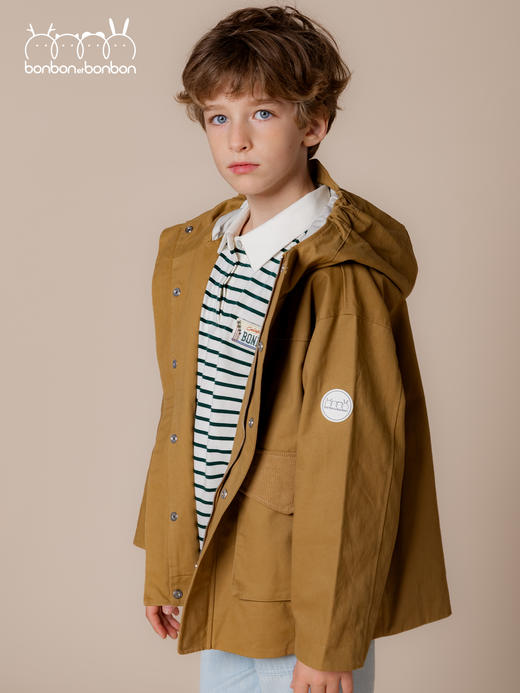 卡其连帽风衣夹克外套 商品图2