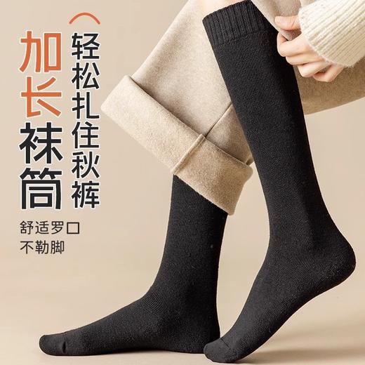 小腿袜女秋冬款高筒袜加绒加厚防滑保暖女士冬季长袜 商品图3