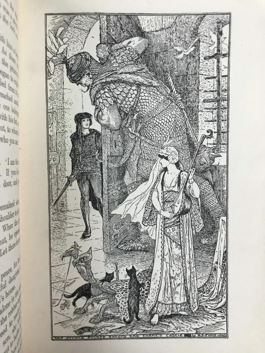 1909年 安德鲁·朗格《深红色童话书》 8幅彩色与大量黑白插图 漆布精装32开 商品图9