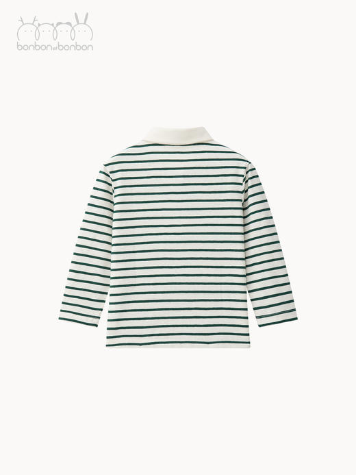 墨绿条度假感长袖T恤 商品图4