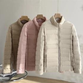 「自」全新升级【铂金会员293/天猫389/差价96】(15519)洛诗琳轻薄排骨羽绒服2025冬季新款立领显瘦休闲保暖外套女