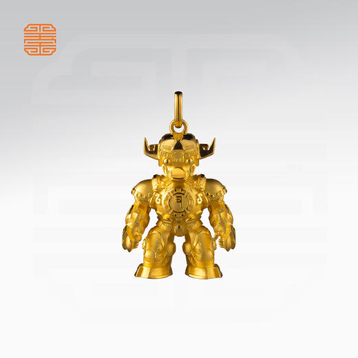 玺匠金铺《足金生肖机甲之牛》足金9999 吊坠项链生日礼物 商品图1