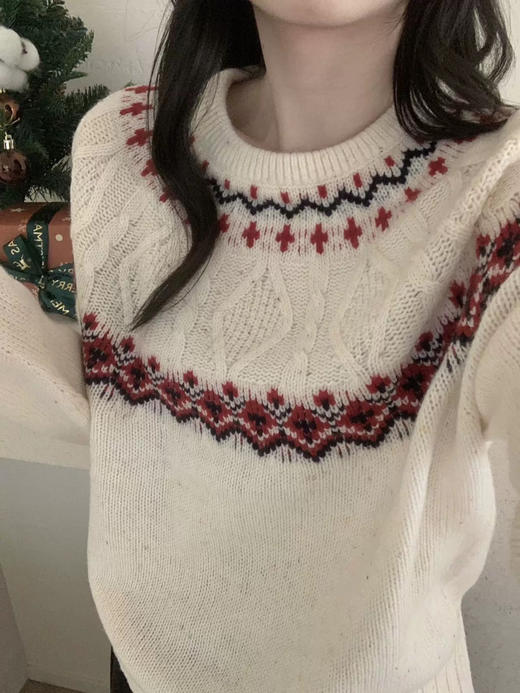 定位织费尔岛100%绵羊毛毛衣 商品图2