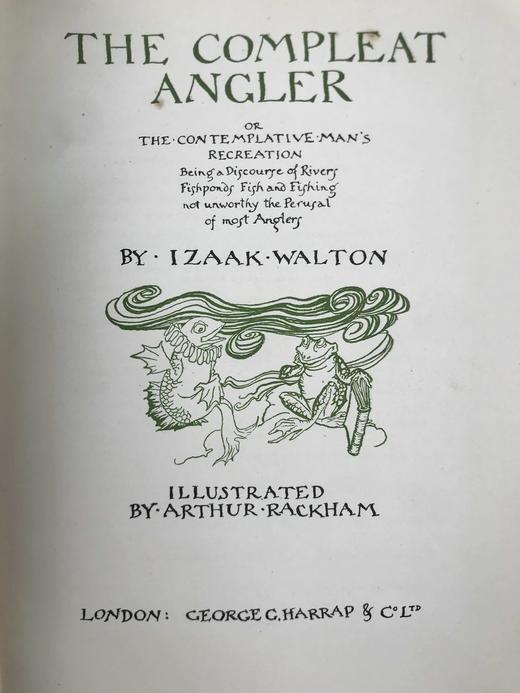 鬼才拉克姆12幅彩色手工贴图！1931年 沃尔顿《钓客清话》 漆布精装16开 商品图3