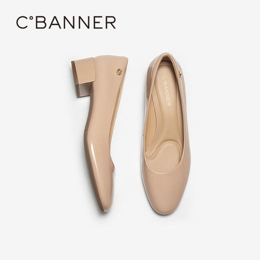 【静音系列】千百度裸色粗高跟鞋女2026春季新款通勤法式浅口单鞋A26189609 商品图4