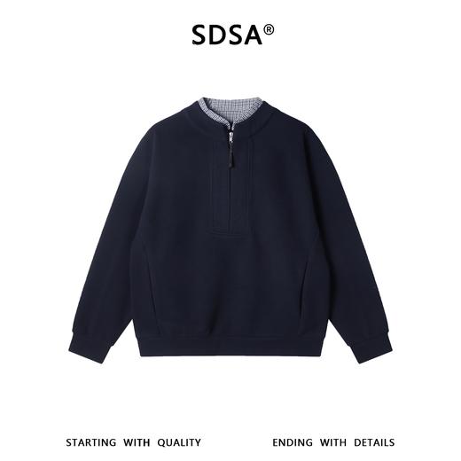 36252SDSA男士秋冬新款痞帅男装韩版简约拼接半拉链立领卫衣百搭宽松潮 商品图1