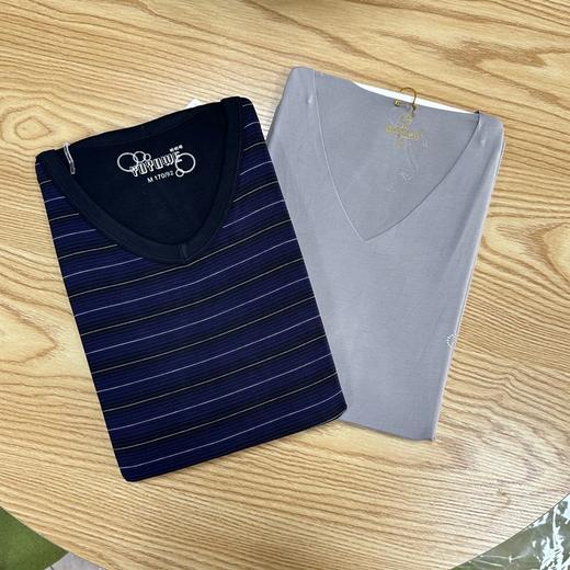 【特惠不退换】男装莫代尔纯色/条纹亲肤贴服打底单件上衣   2SZ108/2SZ108-18 商品图0