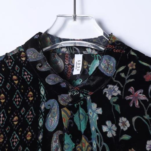 26CS06SDSA男士秋冬新款痞帅男装潮牌植绒植绒花卉立领长袖衬衫百搭休闲 商品图2