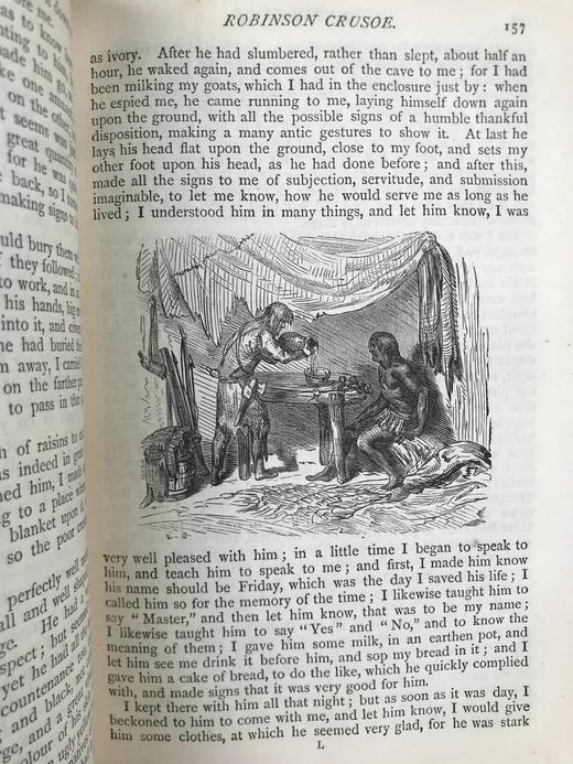 约19世纪后期 鲁宾逊漂流记 约10余幅插图 漆布精装32开 商品图9