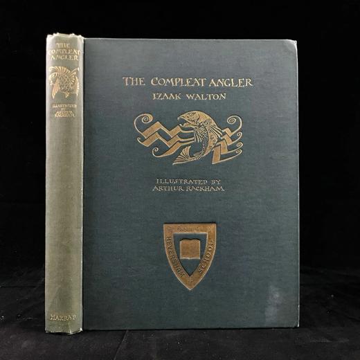 鬼才拉克姆12幅彩色手工贴图！1931年 沃尔顿《钓客清话》 漆布精装16开 商品图0