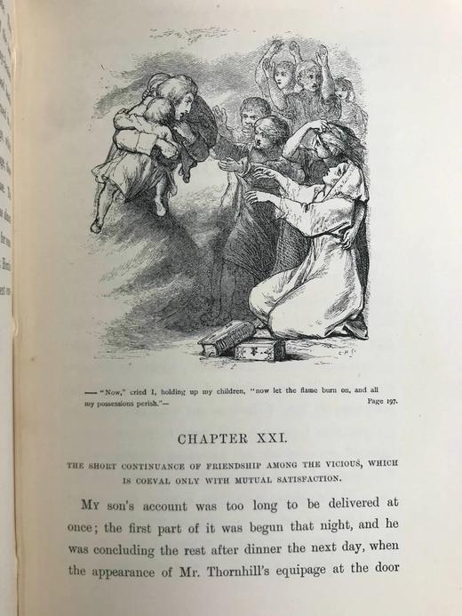 1896年 戈德史密斯《威克菲尔德牧师》 32幅插图 漆布精装32开 商品图7