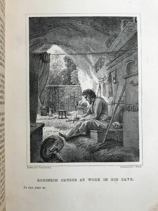 1899年 鲁宾逊漂流记 20幅版画插图 漆布精装大32开 商品图8