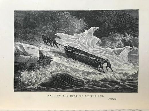 1899年 穿越格陵兰岛的冰原 12幅插图 漆布精装32开 商品图7