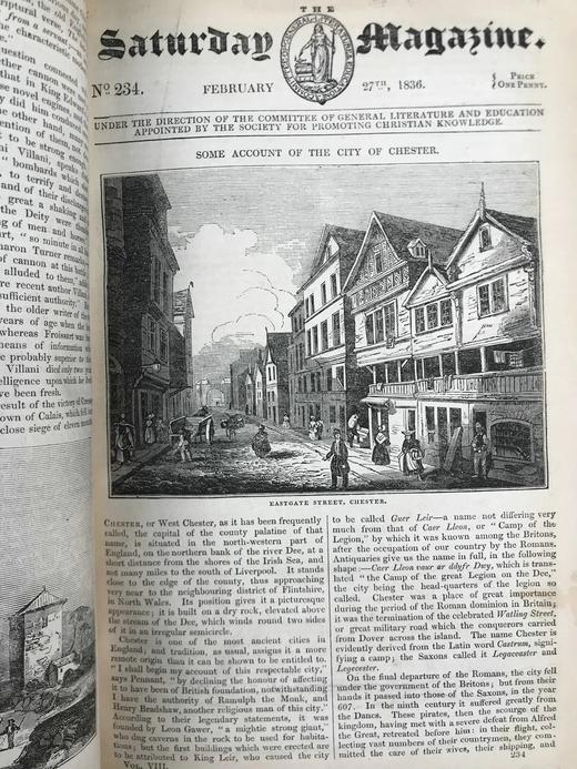 1836年1~6月 星期六杂志 配大量版画插图 布脊精装16开 商品图14