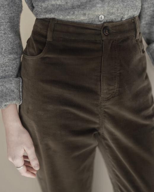 Jai 苔绿色/乌木棕straight like a sword 灯芯绒直筒裤 商品图7