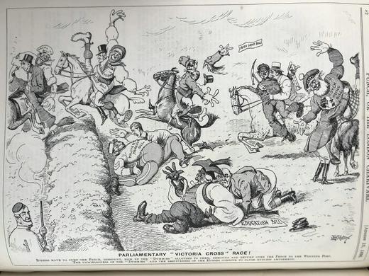 含中国内容！1896年7~12月 英国讽刺漫画杂志《笨拙》 数百幅插图 漆布精装16开 商品图5